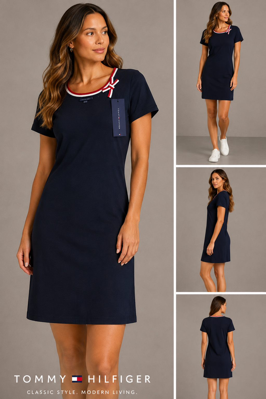 Vestido Cuello Redondo Tommy Hilfiger