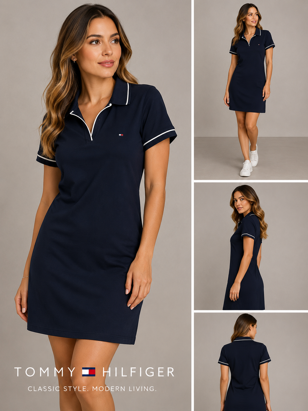 Vestido Cuello Tipo Polo Tommy Hilfiger