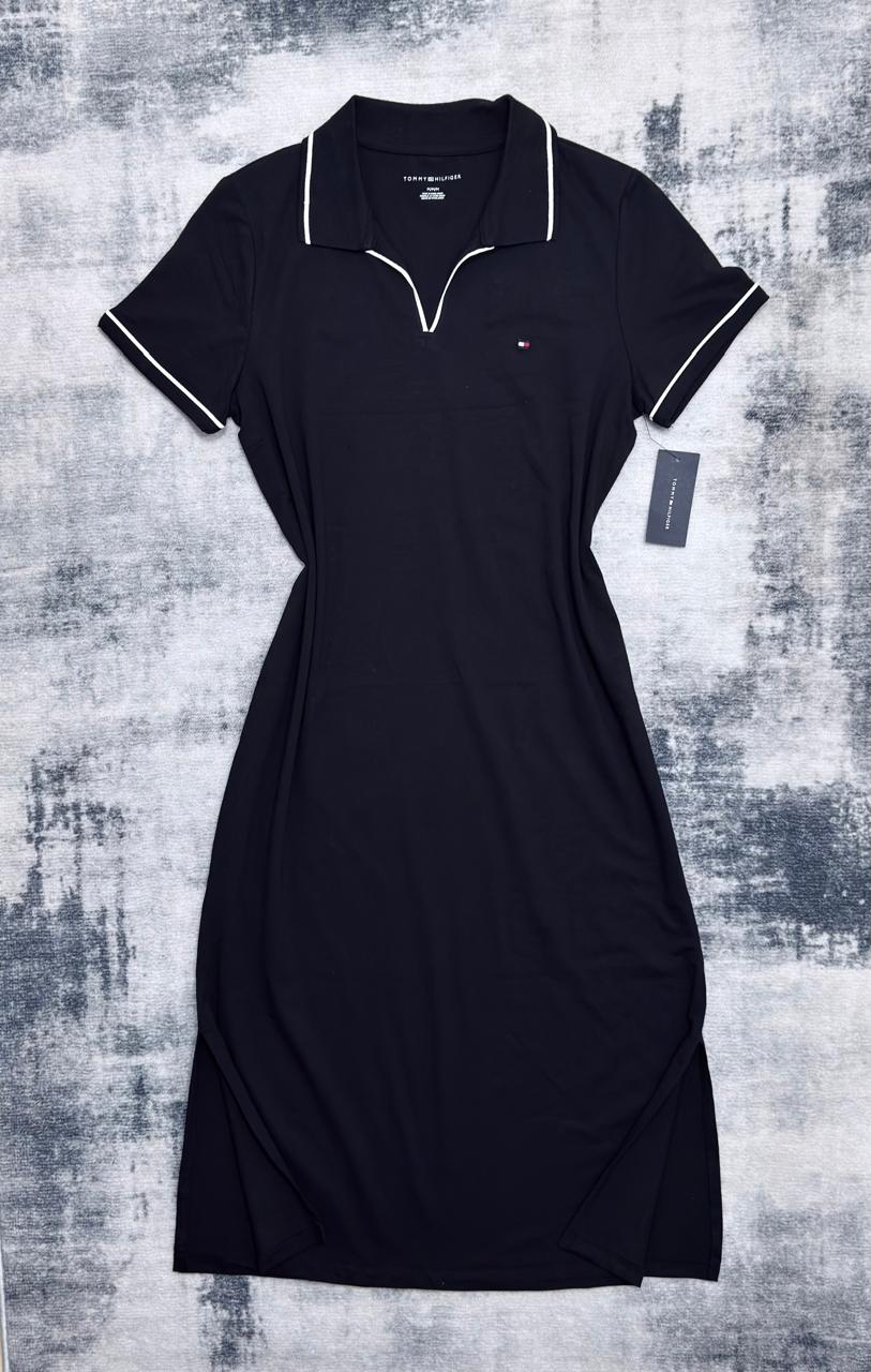 Maxi Vestido Cuello Tipo Polo Tommy Hilfiger