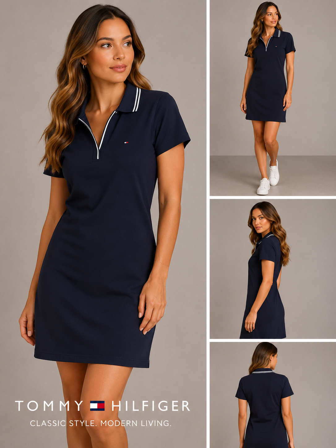 Vestido Cuello Tipo Polo Tommy Hilfiger