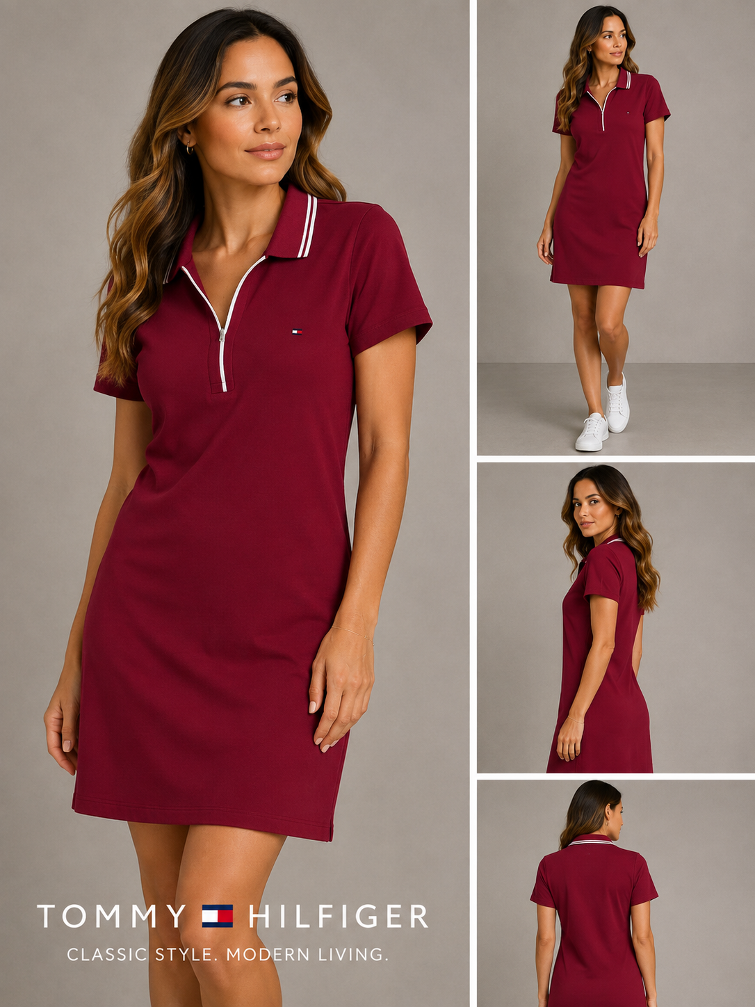 Vestido Cuello Tipo Polo Tommy Hilfiger